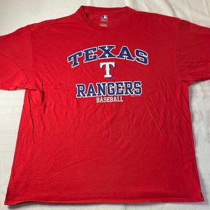 Texas Rangers MLB Baseball Logo Short Sleeve T-Shirt Red Men's 2XL